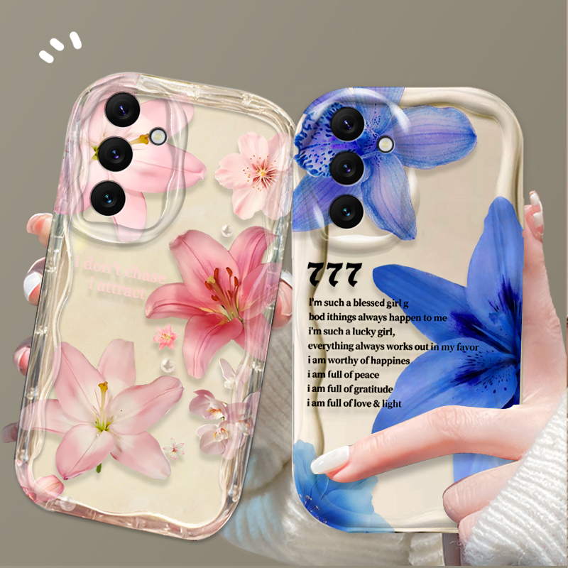 Samsung Galaxy A55 - Beautiful Pink Lily Pattern Phone Case